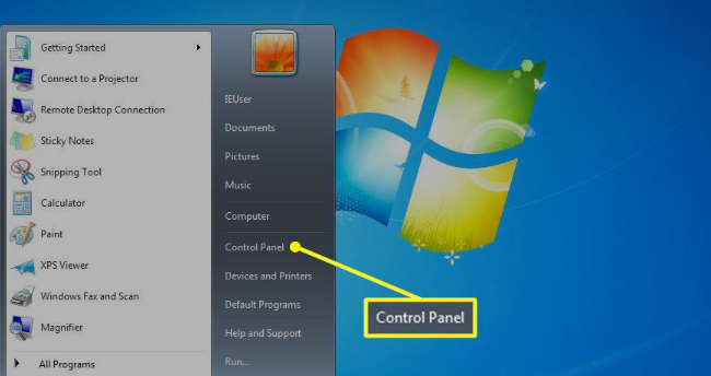 panel de control windows 7