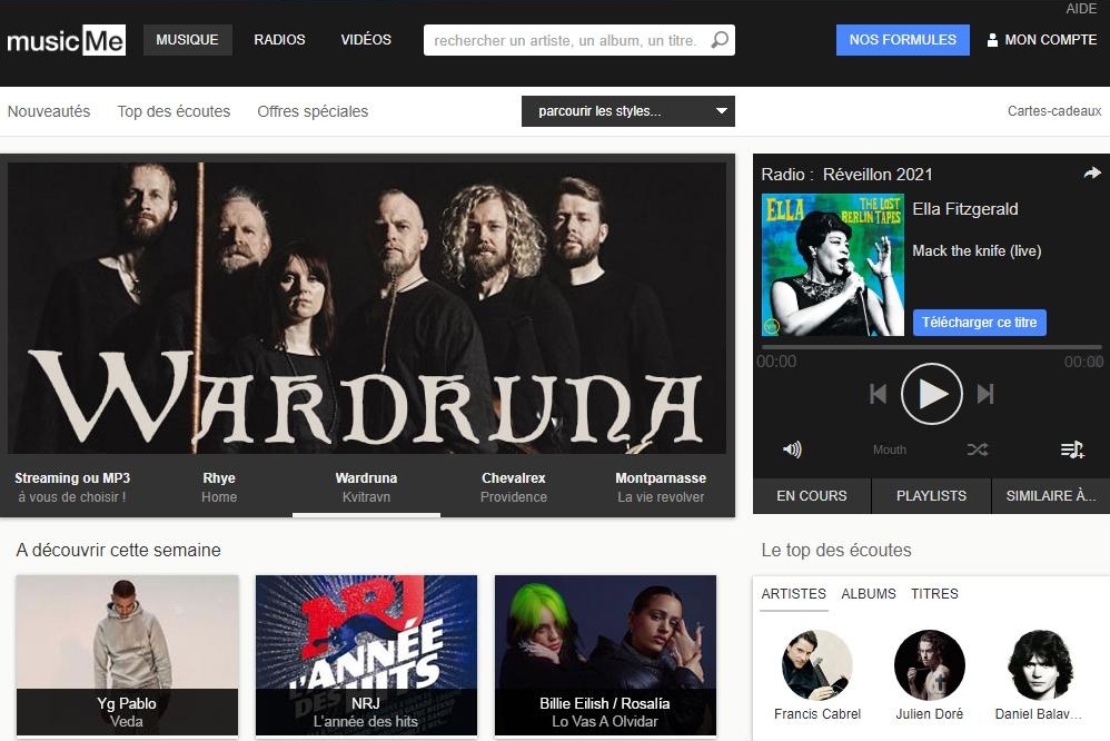 Sitio web de musicMe