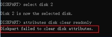 Diskpart no puede borrar las propiedades del disco