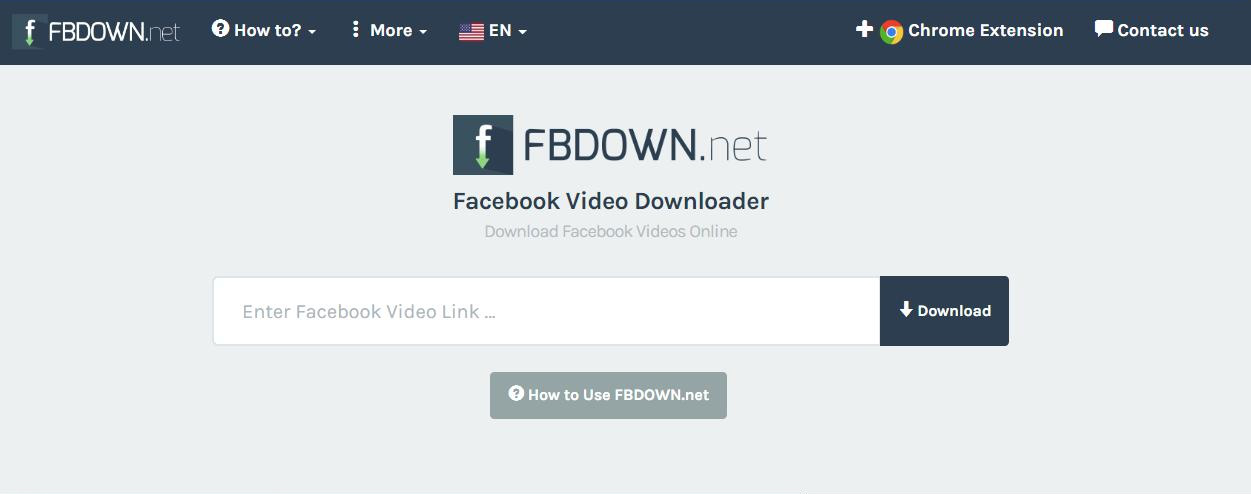 Interfaz de funcionamiento del descargador FBDOWN.net