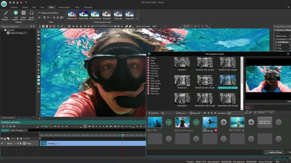 Interfaz de funcionamiento del software VSDC Free Video Editor