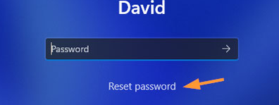 Haga clic en el enlace "Restablecer contraseña" situado en la pantalla de inicio de sesión de Windows 11.