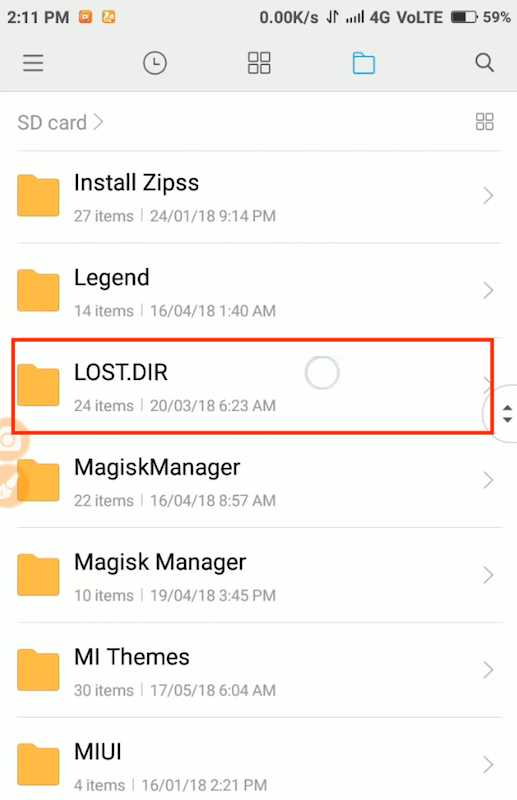LOST.DIR en Android