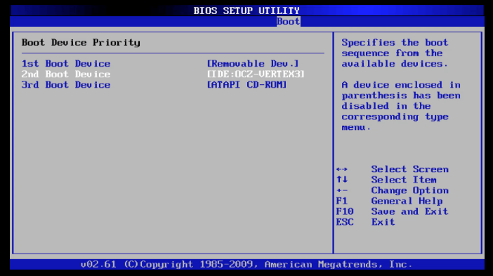 orden de arranque en BIOS