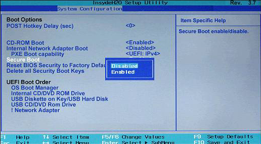 desactivar UEFI Secure Boot