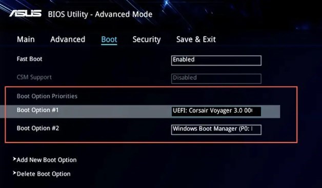 cambiar el orden de arranque en la utilidad UEFI BIOS