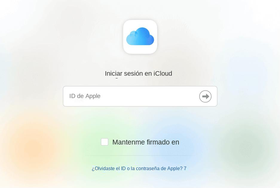 Iniciar sesión en iCloud