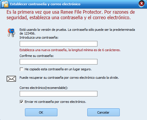 establecer contraseña maestra para renee file protector