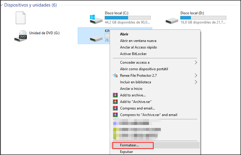 formatear tarjeta sd en windows