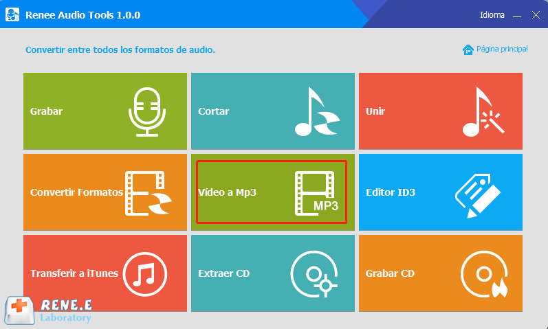 Convertir youtube a wav click video a mp3 en renee audio tools