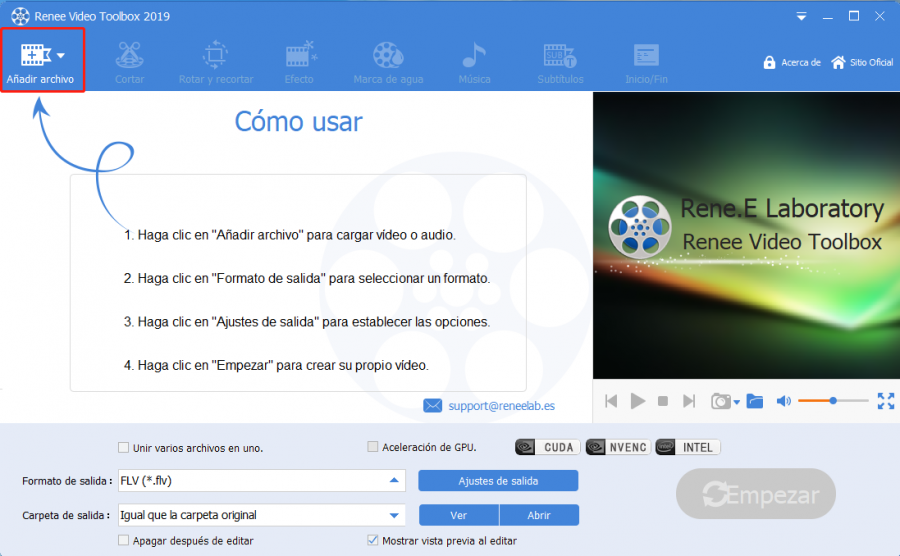 añadir archivos en Renee Video Editor Pro