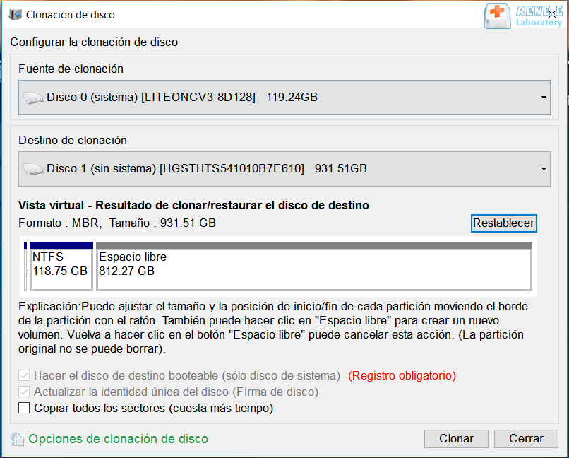 clonar hdd a ssd más pequeño