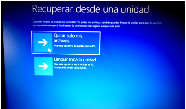 restaurar windows 10 de fábrica