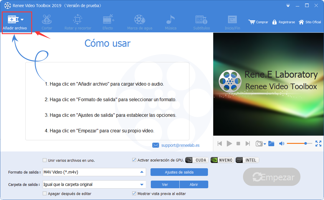 añadir archivos en Renee Video Editor Pro