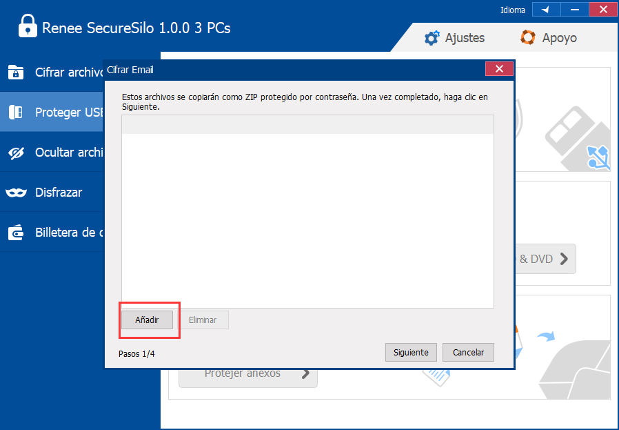 secureSilo encryptEmail añadir