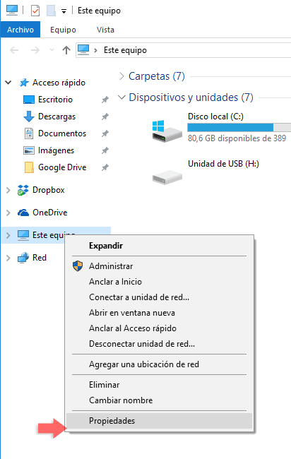 propiedades de este pc