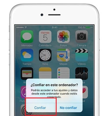 toque para confiar en este dispositivo de apple