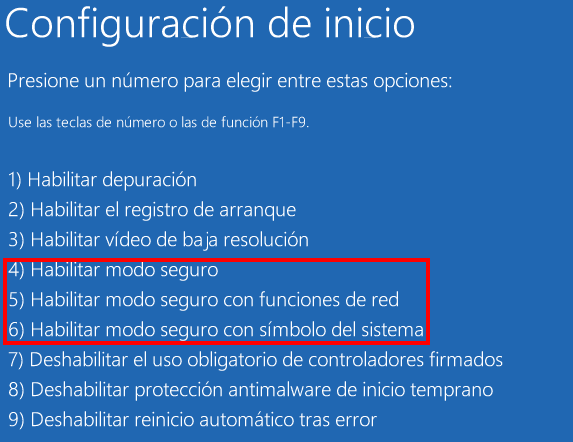 clcik para reiniciar el PC en la configuración de inicio