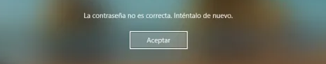 Windows 10 Contraseña incorrecta