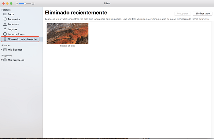 Mac OS borrados recientemente