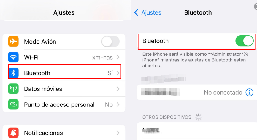 desactivar la función bluetooth del iphone