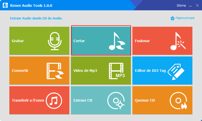 click cutter para cortar música en renee audio tools