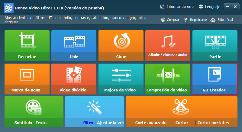 como convertir mp4 a gif con renee video editor