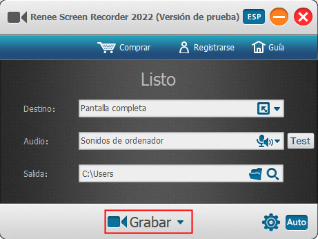 haga clic para grabar una película con renee screen recorder