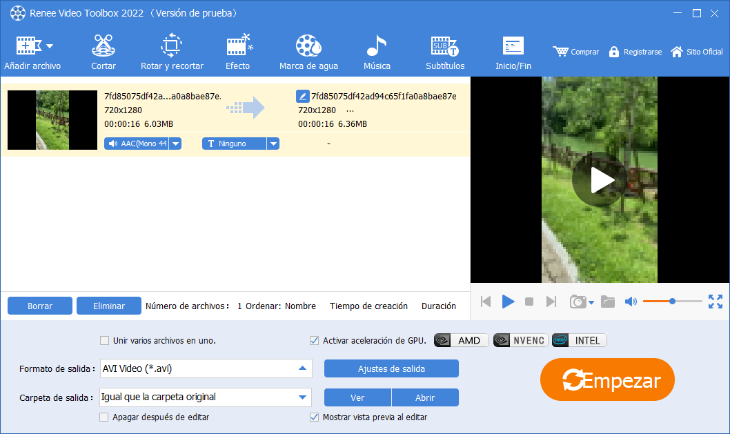 convertir mp4 de youtube a wma con renee video editor pro