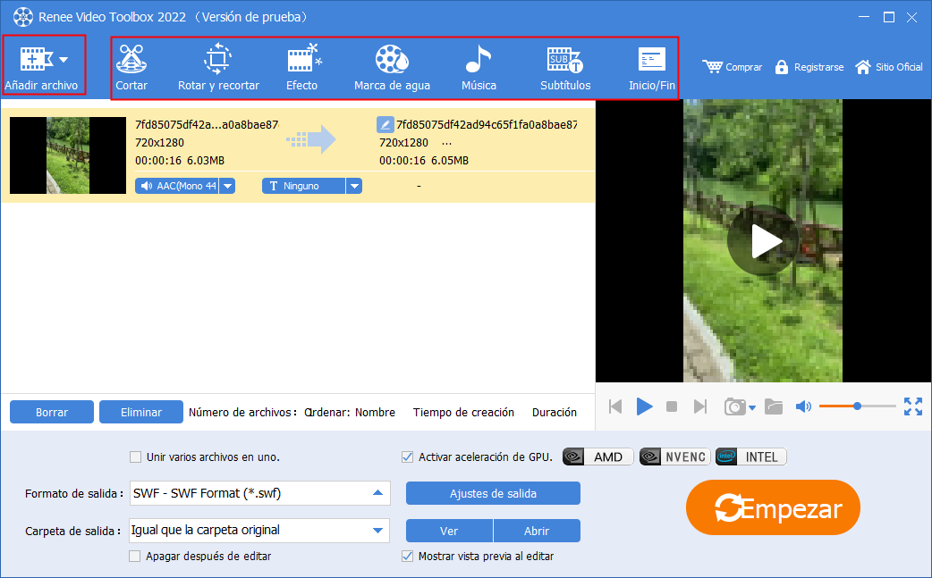 use las funciones profesionales de renee video editor para editar videos