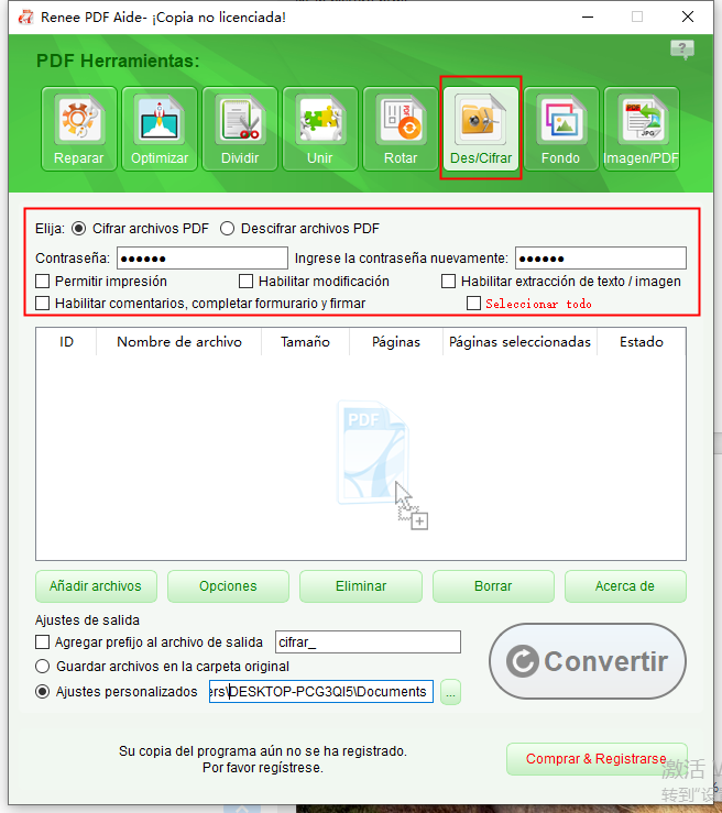 encriptar pdf para bloquear con renee pdf aide