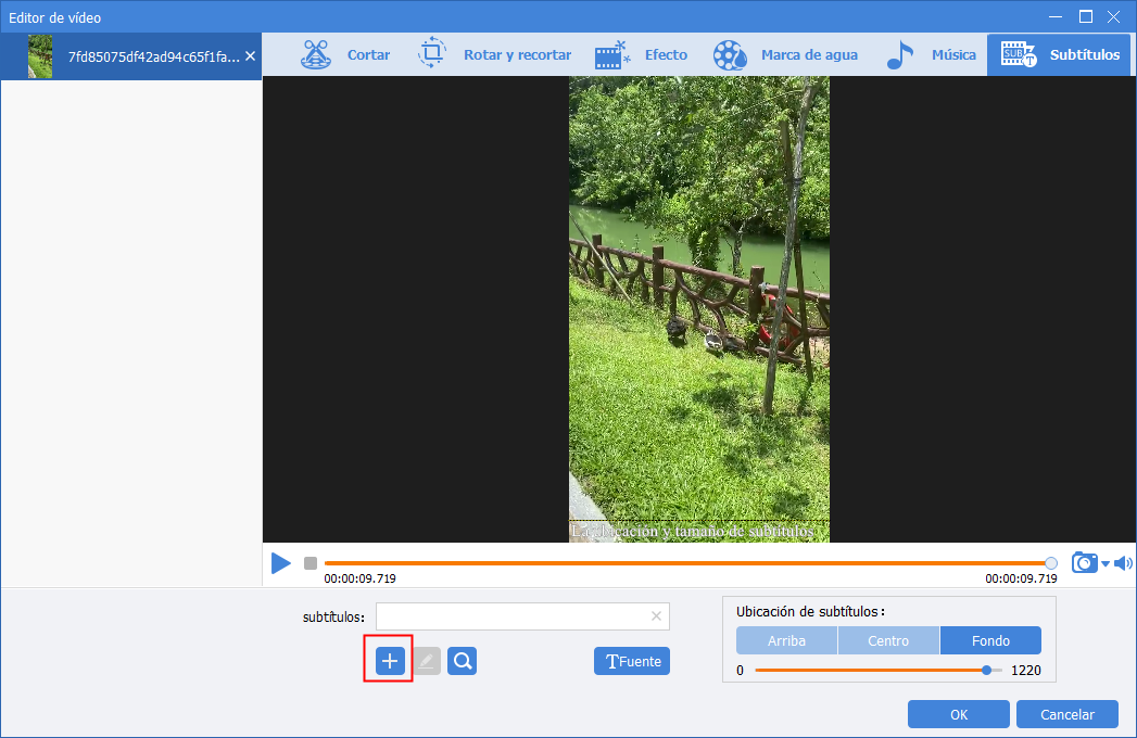 crear y cargar subtítulos en renee video editor pro