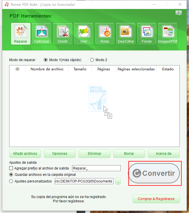 convertir imagen a pdf con renee pdf aide