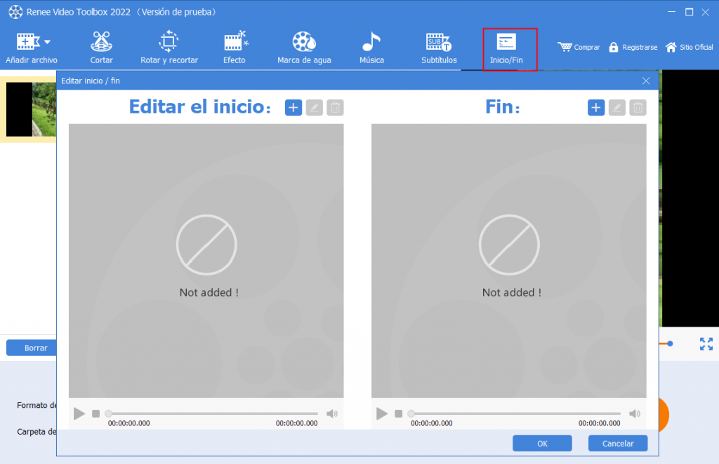 añadir apertura o final