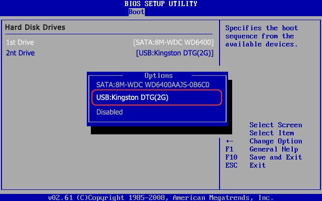 arrancar el ordenador desde la bios usb