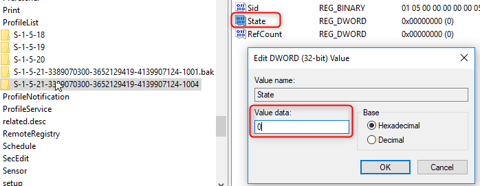 cambiar datos de valor de estado