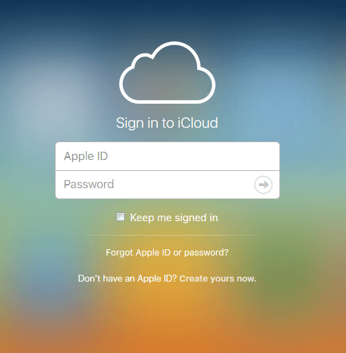 iniciar sesión icloud en el sitio web