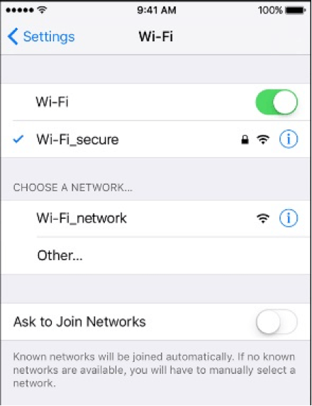 activar conexión wifi en iphone