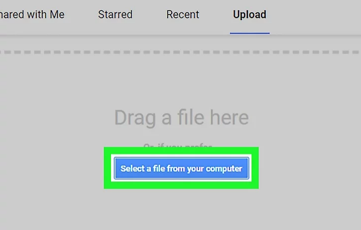 seleccionar un archivo de google docs