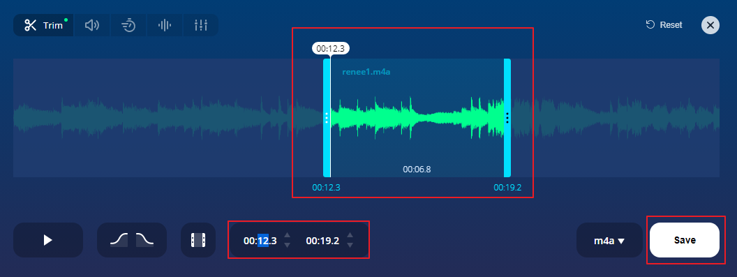 cómo cortar audio online 123apps