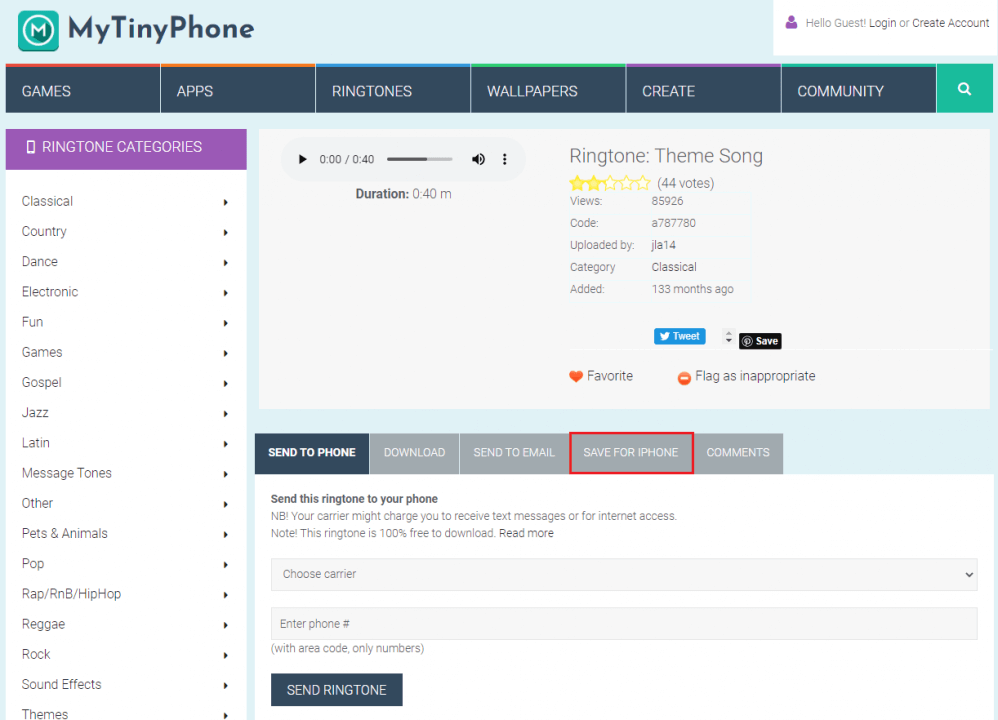 cómo conseguir tonos gratis para iphone en mytinyphone